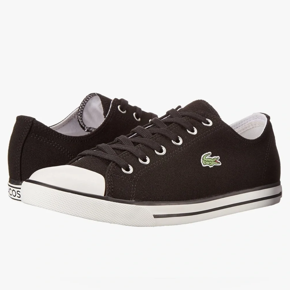 Lacoste L27 SRM Shoes Men's Size 10 Black White Low Top Lace Up Casual Sneakers